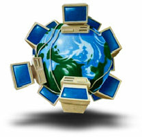 Computers around a Globe Picture